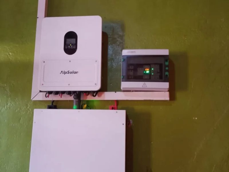 Completed AlpSolar inverter, battery and protection system at Kings Bar and Restaurant in Mutitu